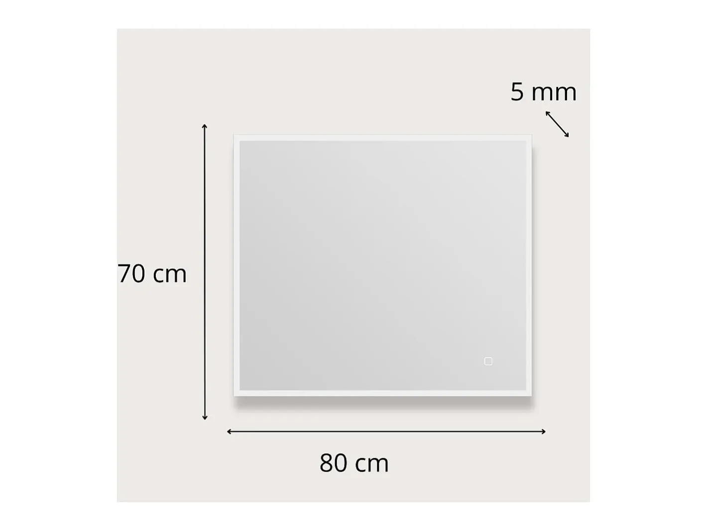 Espejo-Espejo LED rectangular L60/80cm de vidrio ECLIPS Plateado