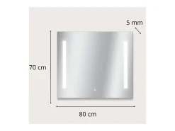 Espejo LED rectangular L60/80cm de vidrio LUMENA Plateado Sale