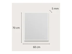 Espejo LED rectangular L60/80cm de vidrio ECLIPS Plateado Sale