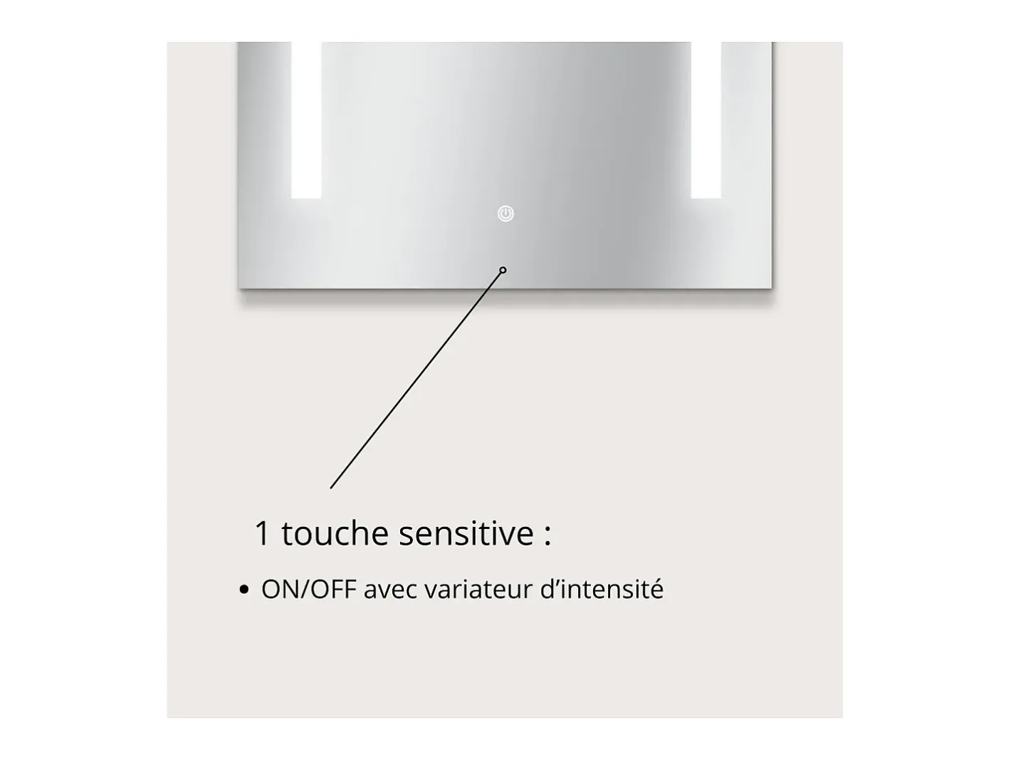 Espejo LED rectangular L60/80cm de vidrio LUMENA Plateado