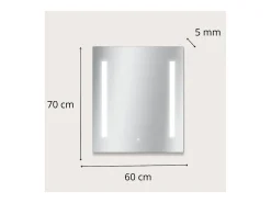 Espejo LED rectangular L60/80cm de vidrio LUMENA Plateado