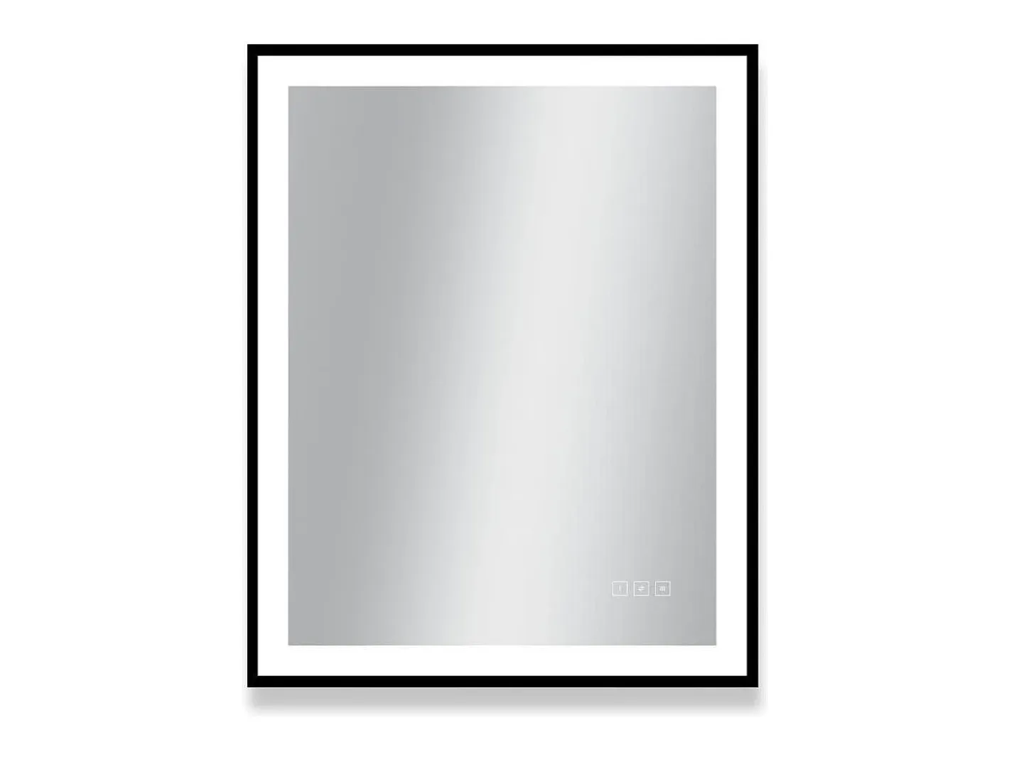 Espejo LED rectangular L60/80/120cm con marco de aluminio mate VELUNA Negro Discount