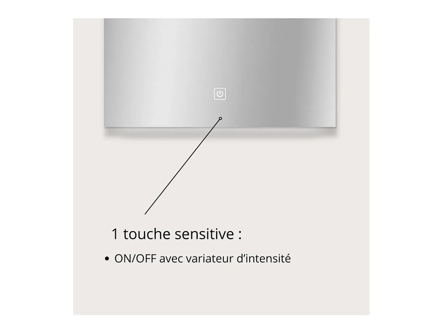 Espejo LED rectangular L60/80cm de vidrio NOVA LUX Plateado