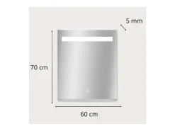 Espejo LED rectangular L60/80cm de vidrio NOVA LUX Plateado