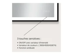 Espejo LED rectangular L60/80/120cm con marco de aluminio mate VELUNA Negro Online