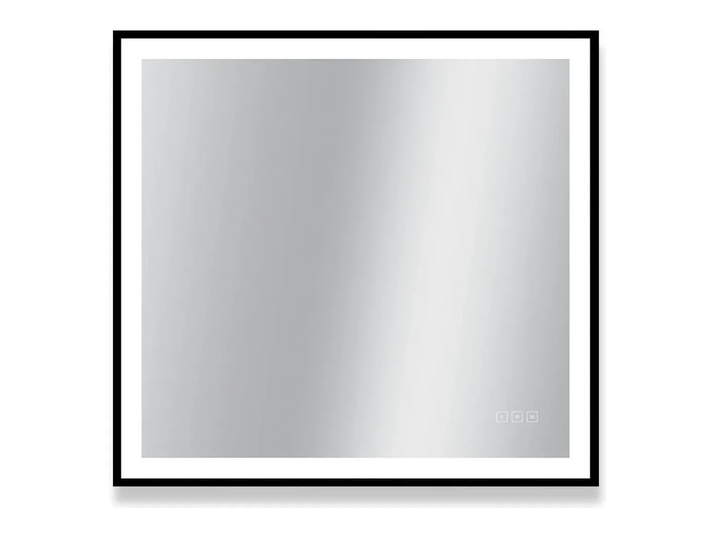 Espejo LED rectangular L60/80/120cm con marco de aluminio mate VELUNA Negro Online