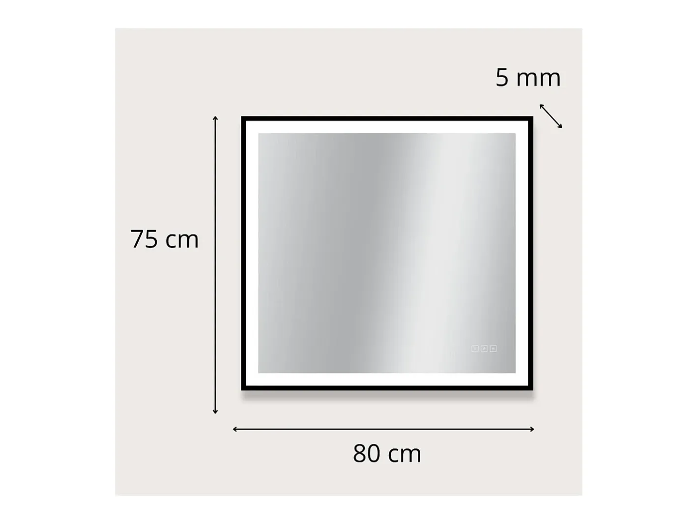 Espejo LED rectangular L60/80/120cm con marco de aluminio mate VELUNA Negro Online