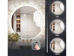 Rea Espejo LED redondo 60cm con retroiluminación y función de calefacción Blanco