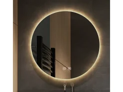 Rea Espejo De Pared|Espejo-Espejo LED redondo de 50cm con iluminación y función calefactora Blanco