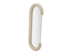 Espejo De Pared|Espejo-Espejo moderno de pared o de pie en terciopelo 60x160cm Chantal - Crema Beige