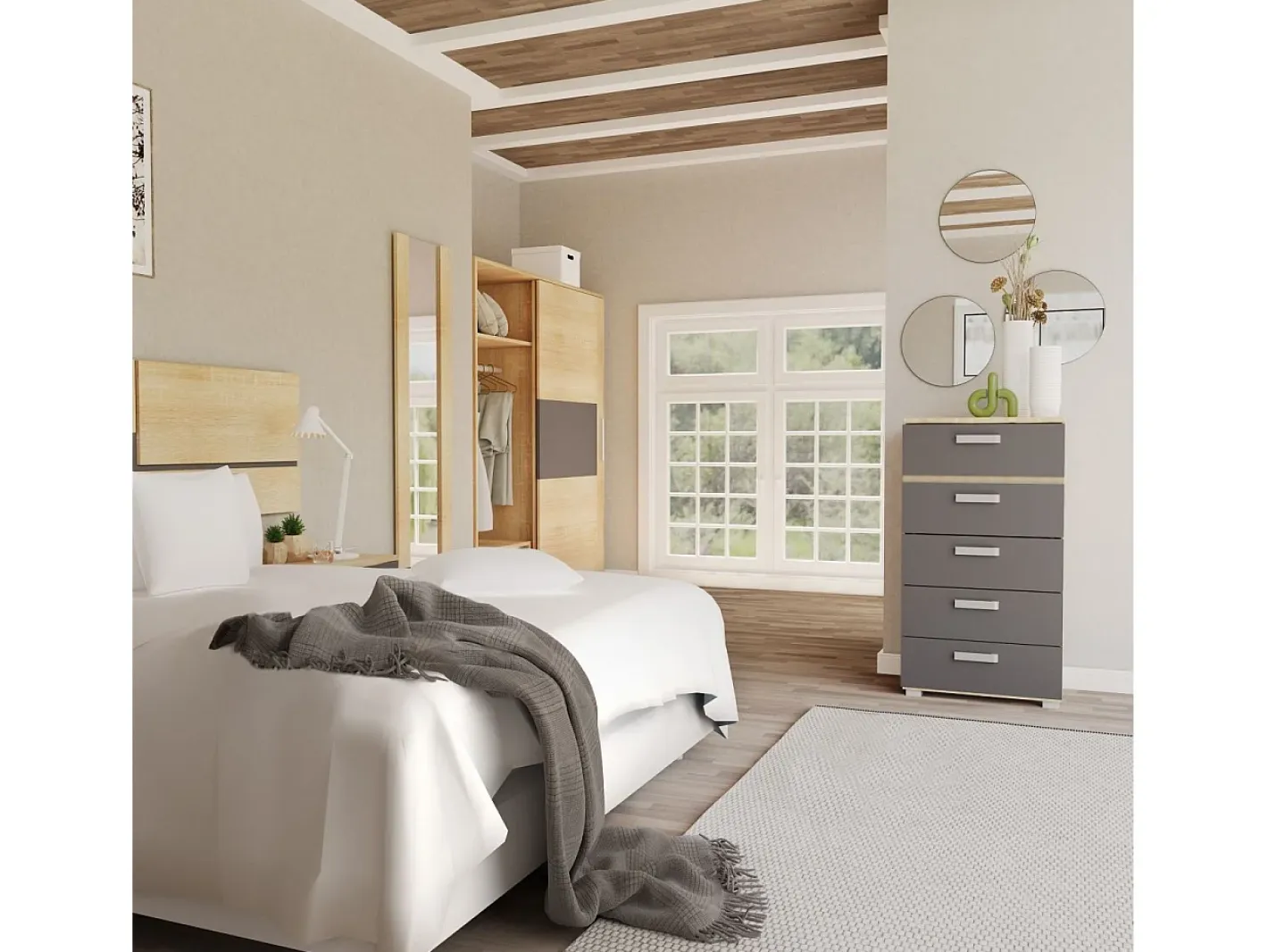 duehome Espejo De Pared|Espejo-Espejo mural Ataneq Cambria Marru00f3n