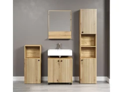 Outlet Calicosy Espejo mural con 1 estante L60 cm - PUREBLISS Beige