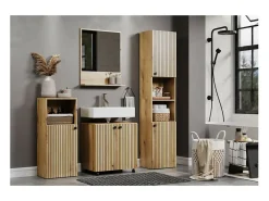 Outlet Calicosy Espejo mural con 1 estante L60 cm - PUREBLISS Beige