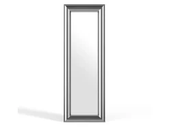 Best OZAIA Espejo mural rectangular metálico, An. 60 x Alt. 170 cm, Cromado, BORAYA Plateado
