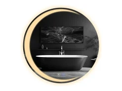 Best NETTLIFE Espejo con Iluminación Espejo de Baño Redondo LED Espejo de Baño IP44 60cm Espejo de Baño Redondo con Táctil Plateado