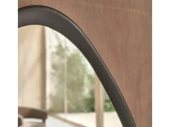 BERAH GETAH Espejo orgánico de madera de mindi 75x60 cm Negro New