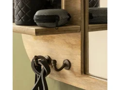 Made In Meubles Espejo oval en madera de mango claro Juliet Color natural claro Online