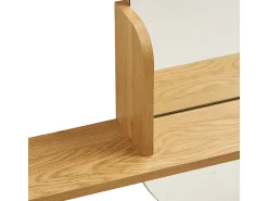 Online Les Tendances Espejo ovalado BARCO con estante de madera natural – L 92 x H 94,5 cm Beige