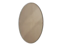 Espejo De Pared|Espejo-Espejo ovalado con marco de hierro, estilo retro antiguo, para colgar en la pared, de cristal y MDF, (65 x 3 x 100 cm) Plateado