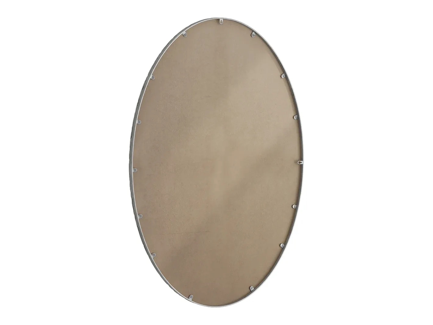 Espejo De Pared|Espejo-Espejo ovalado con marco de hierro, estilo retro antiguo, para colgar en la pared, de cristal y MDF, (65 x 3 x 100 cm) Plateado
