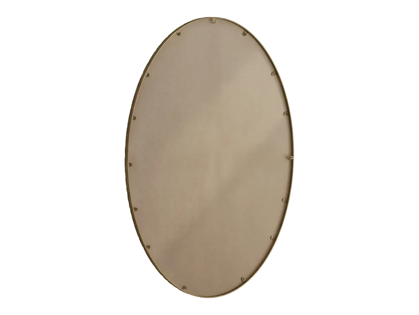 Espejo ovalado con marco de hierro, efecto antiguo, para colgar en la pared, de cristal y MDF, (65 x 3 x 100 cm) Dorado