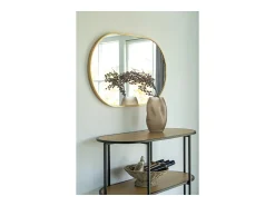 Les Tendances Espejo De Pared|Espejo-Espejo ovalado de aluminio MADRID – L 50 x H 70 cm-Color Negro