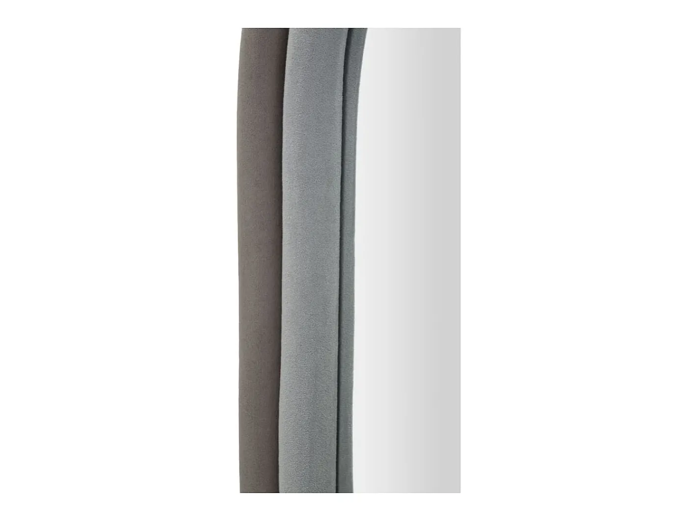 Espejo De Pared|Espejo-Espejo ovalado de pared con marco de terciopelo gris 90x60x4cm Antony Topo