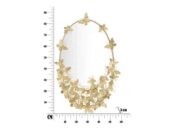 Best Espejo ovalado de pared con mariposas decorativas Butterfly Wind Dorado