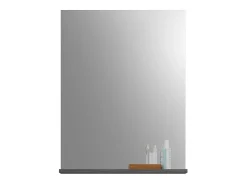 Meublorama Espejo-Espejo para baño SCOTT – Gris oscuro – 60x79x18 cm Plateado
