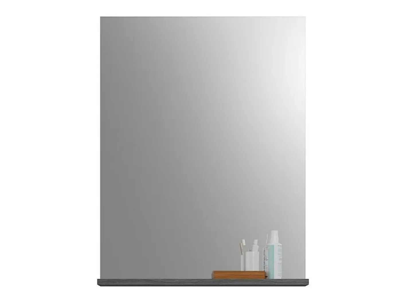 Meublorama Espejo-Espejo para baño SCOTT – Gris oscuro – 60x79x18 cm Plateado