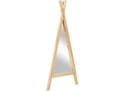 Best OZAIA Espejo para niños tipi de madera de teca - Ancho 55 x Alt. 120 cm - Natural - BATAM Color natural claro