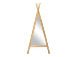 Best OZAIA Espejo para niños tipi de madera de teca - Ancho 55 x Alt. 120 cm - Natural - BATAM Color natural claro