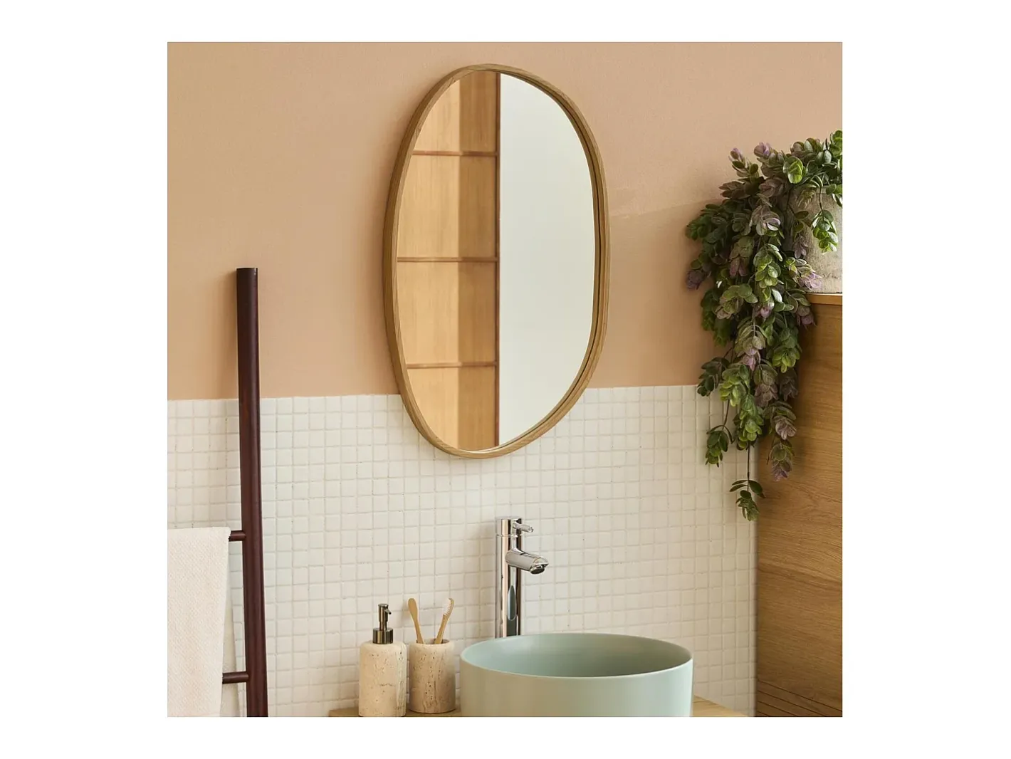 New Espejo piedra roble 40x65 OAKY Color natural claro