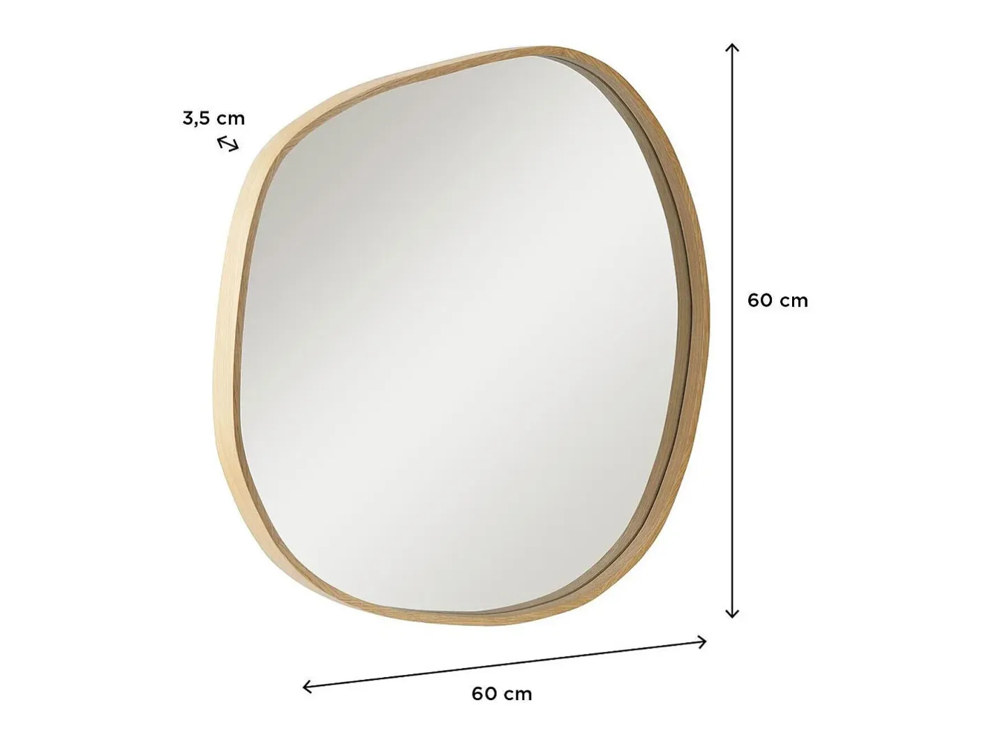 Best Espejo piedra roble 60x60cm LEONIE Color natural claro