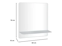Espejo rectangular con estante SORRENTO Blanco Discount
