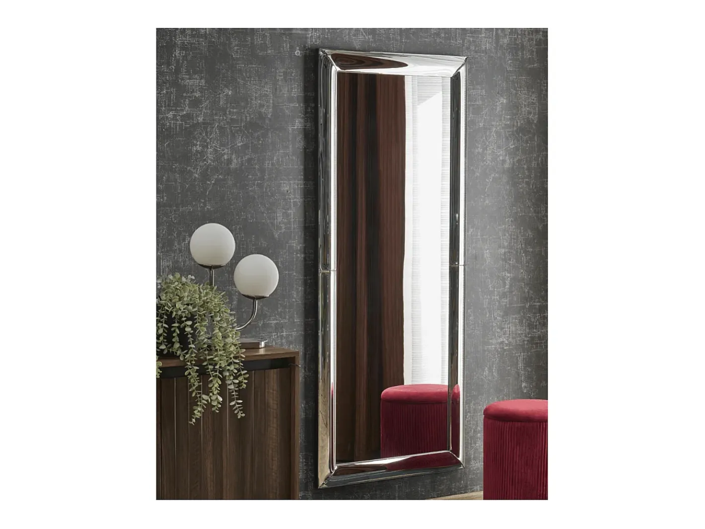 MSO Espejo De Pared|Espejo-Espejo rectangular de diseño 162 x 72 cm Ven Plateado