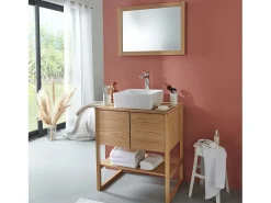 Espejo rectangular de madera ATOLL Color natural claro Online