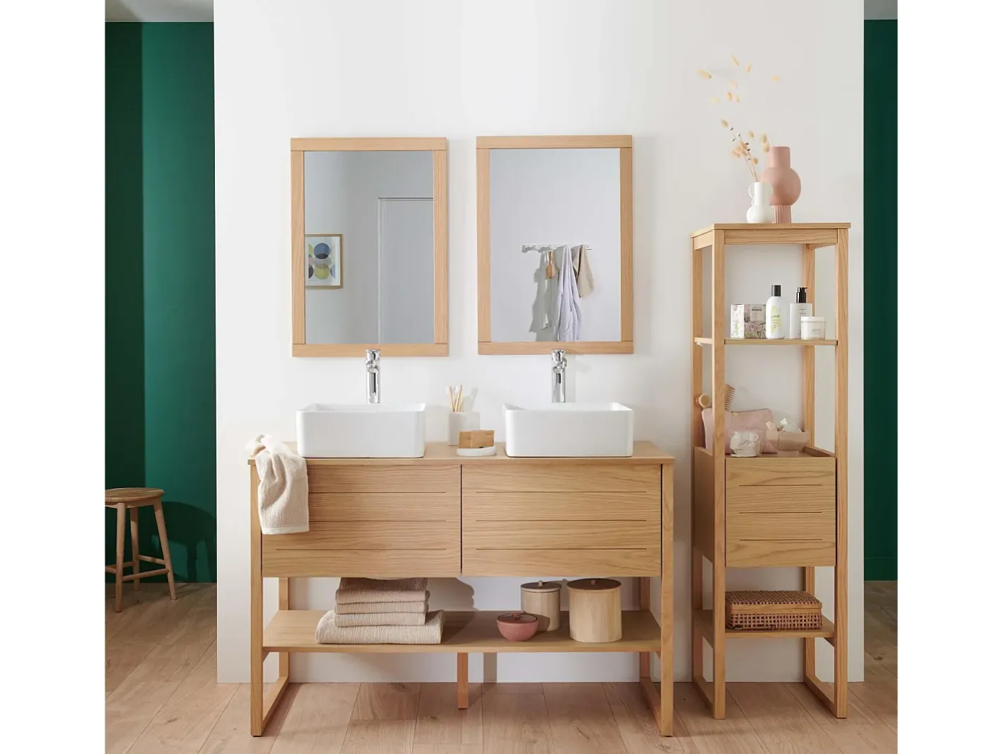 Espejo rectangular de madera ATOLL Color natural claro Online