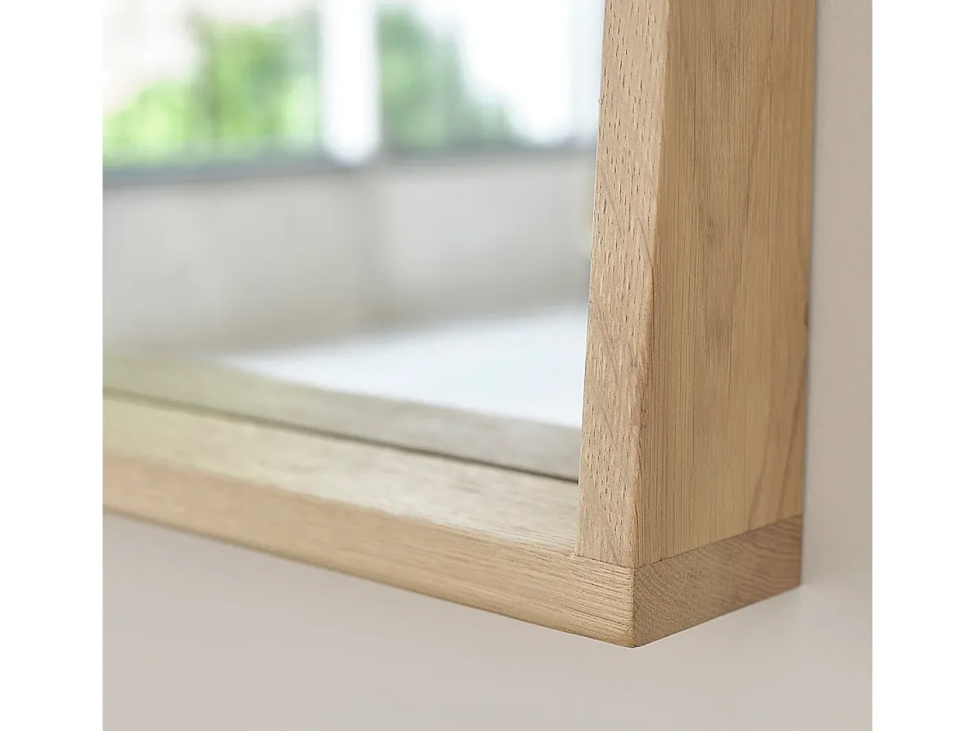 BERAH GETAH Espejo rectangular de madera de roble maciza Color natural claro Best
