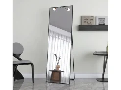 Espejo-Espejo rectangular grande de cuerpo entero, 53 x 162 cm - de pie, de pared o adosado - Negro
