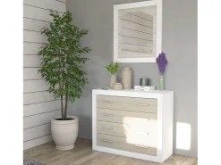 duehome Espejo rectangular Kira Andersen Pino - Gris Marru00f3n Best