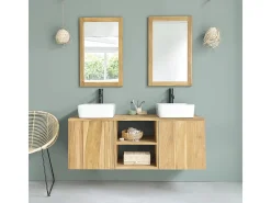 Discount BERAH GETAH Espejo rectangular maciza de mindi 50x80 cm Color natural claro