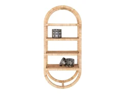House Nordic Espejo De Pared|Espejo-Espejo redondo con borde de ratán Ø50 cm Color natural claro