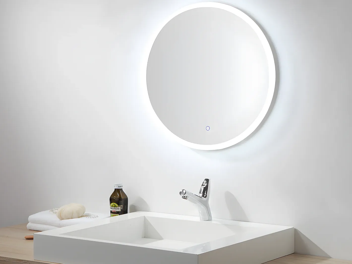 Online OZAIA Espejo redondo de baño con leds luminosos DANIELA - L80 x A80 cm Transparente
