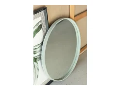 Les Tendances Espejo De Pared|Espejo-Espejo redondo de cuero Patty D 40 cm Verde