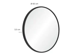 Espejo De Pared|Espejo-Espejo redondo de metal D60cm EMA Blanco