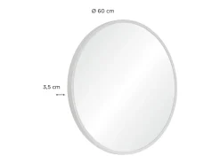 Espejo redondo de metal D60cm EMA Blanco
