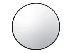 Sweeek Espejo redondo de metal decorativo de pared, 60cm Negro