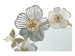Espejo redondo de pared con decoraciones florales 3D Amy Multicolor