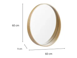Discount Espejo redondo de roble VALI Color natural claro